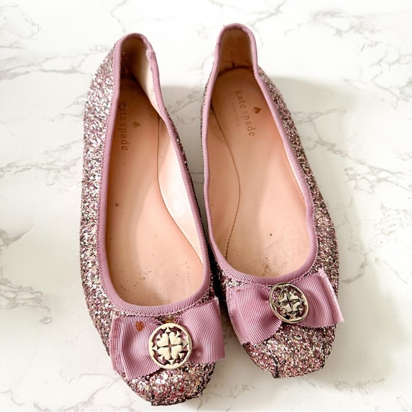kate spade Shoes - Kate Spade | Pink Glitter Ballet Flats